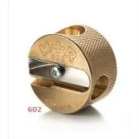 

Brass Pencil Sharpener with 4 Shapes - Double Hole for Thick Pencils & Crayons by M+R Germany