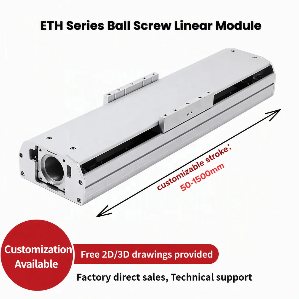 High Load Ball Screw Linear Actuator 150kg 100-1500mm Stroke Linear Stage  Axis Linear Sliding Table Robot Arm Motor Bearing
