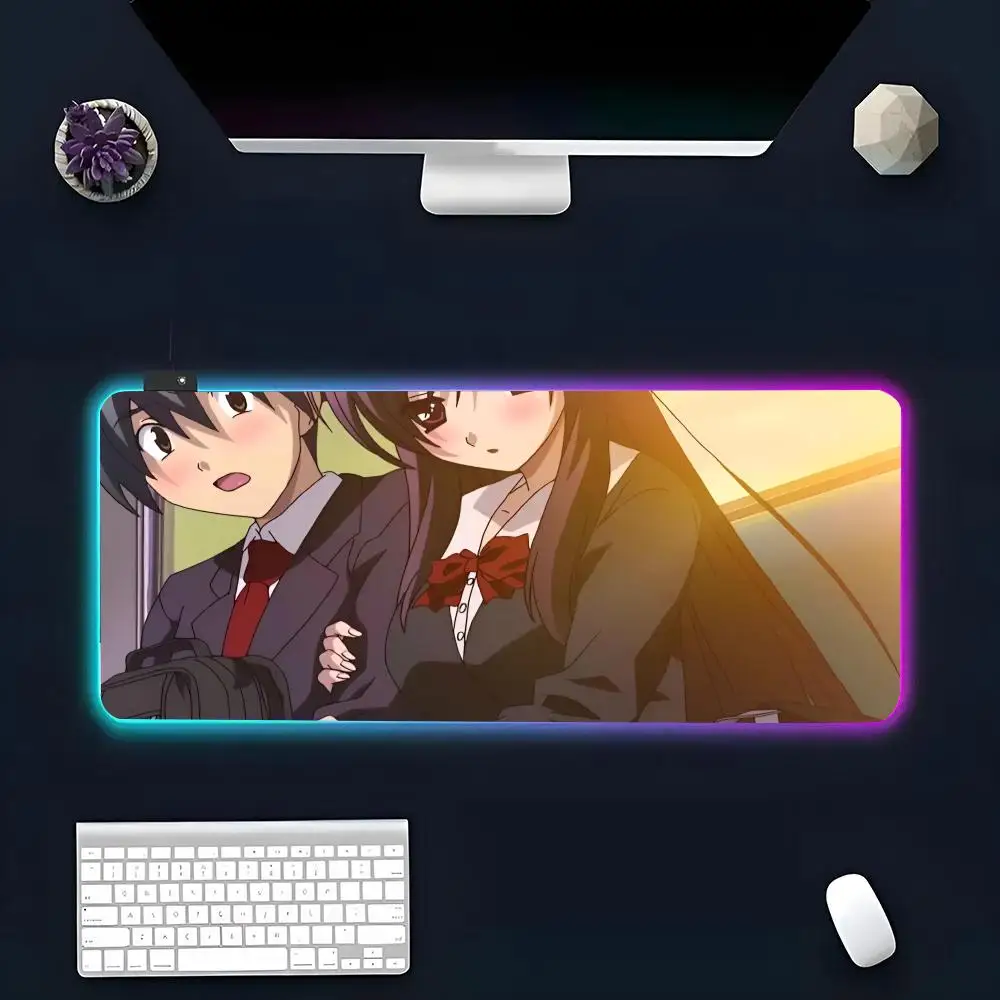 Imagem -03 - Anime Jogo Rgb Brilho Mousepad S-escola Dias K-kokoha Sekai Custom pc Table Mat Game Player Dedicado Led Personality Picture