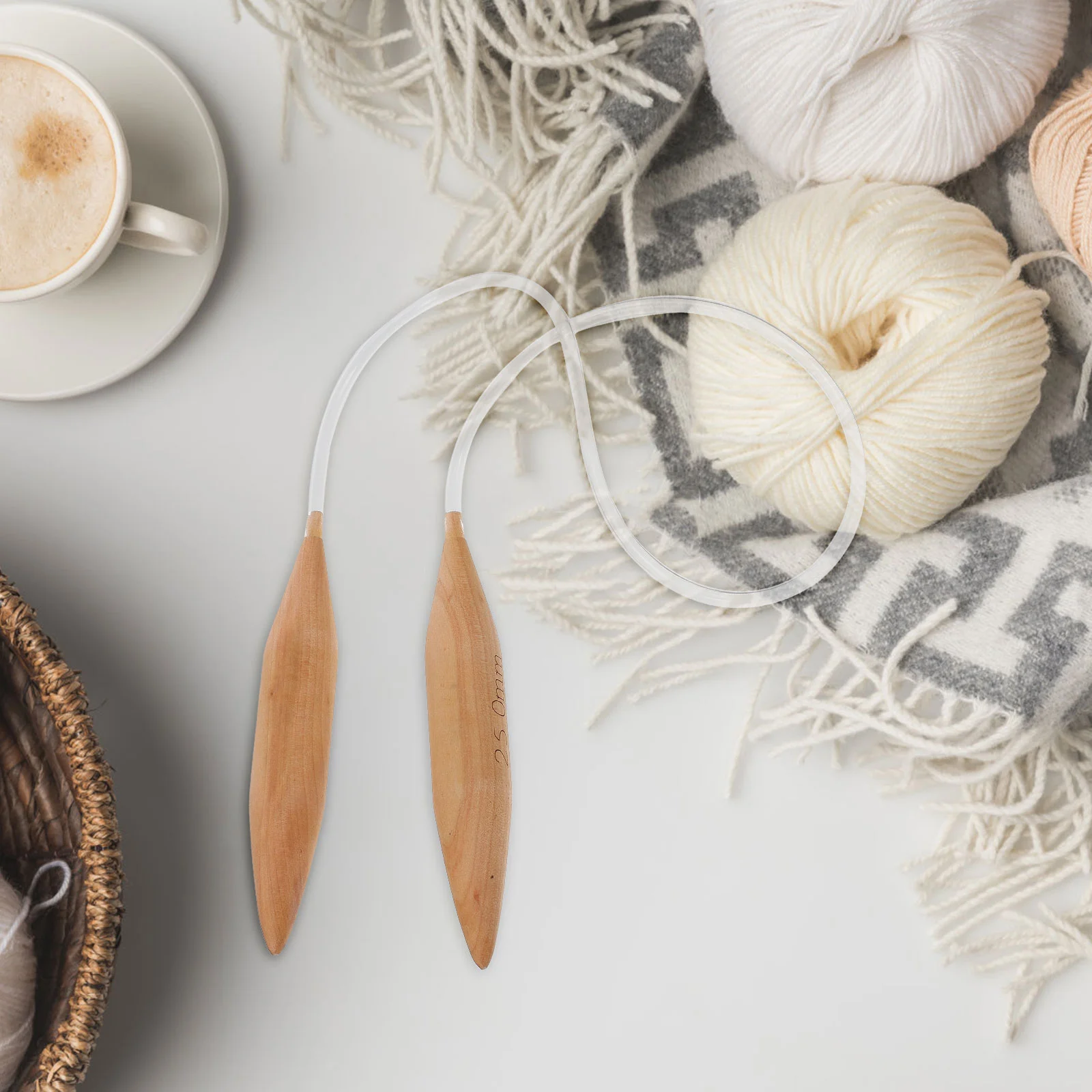 Crochet Hook Knitting Tools DIY Handmade Weaving Needles Smooth Circular Rods Manual Yarn Wool Brown Plastic Tube