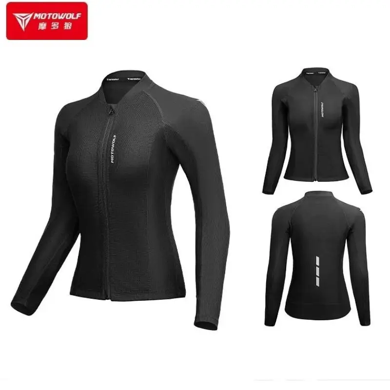 Motowolf Giacca da motociclista da donna Armatura da motociclista estiva Giacca da equitazione da strada certificata CE Abbigliamento da motociclista elastico femminile