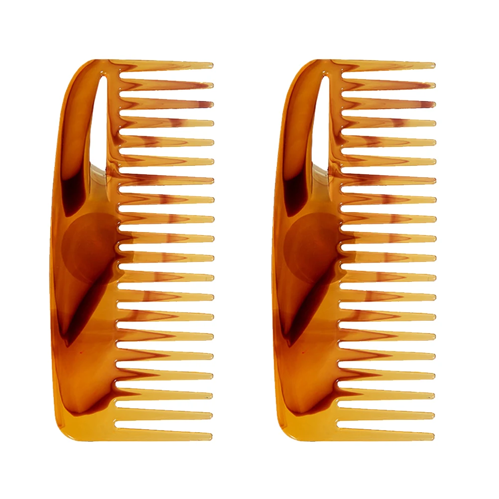 

2pcs Retro Hair Comb Wide Tooth Stylish Hairstyle Comb For Men Women Professional Hairdressing Tool Pp Material Comfortable Head