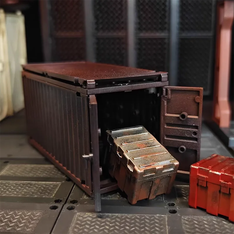 

1: 18 масштаб, мини-контейнеры для доставки, пластиковая модель, 3,75 дюйма, Подвижная кукла, украшение для сцены «сделай сам», коллекционная демонстрационная игрушка, подарки