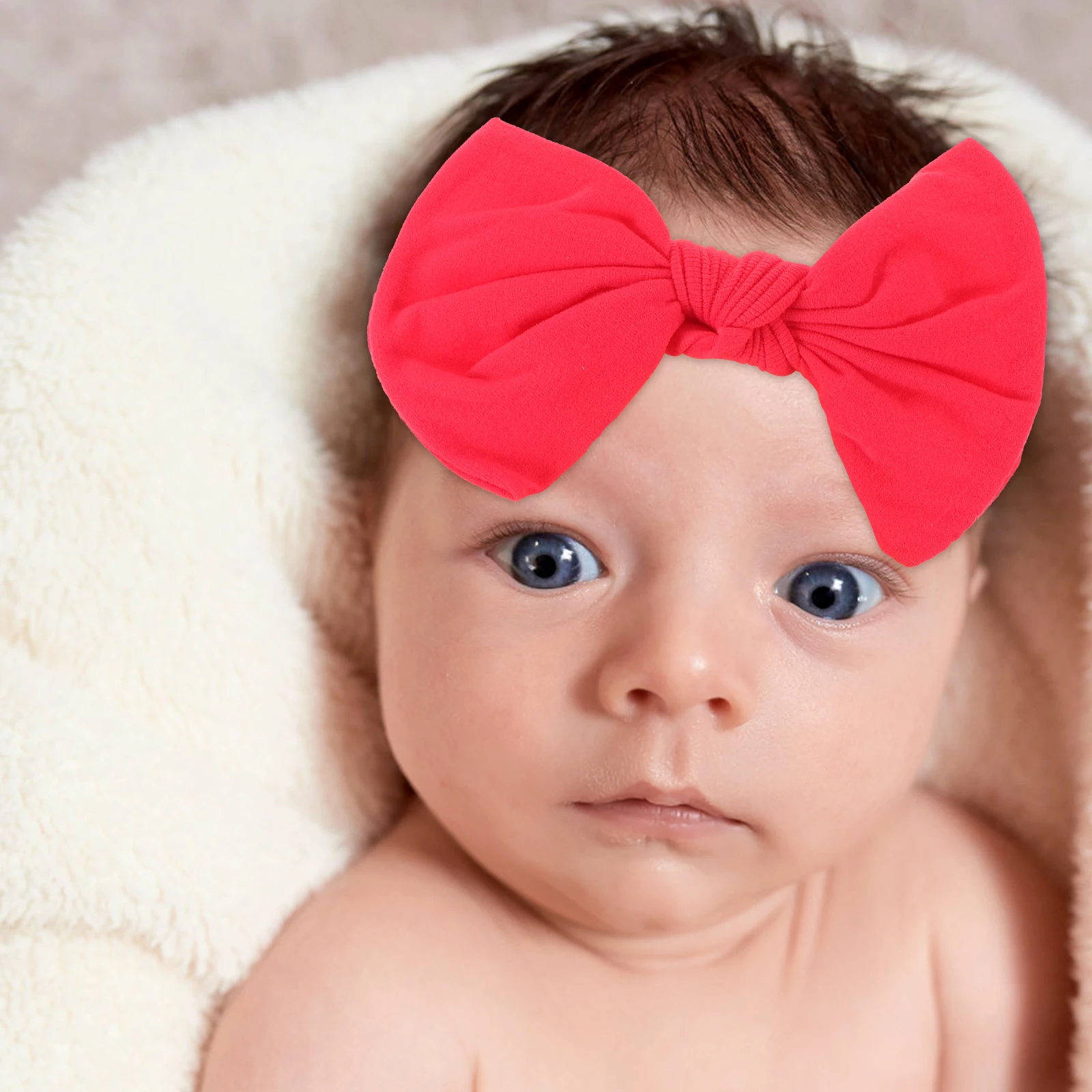 

12pcs Baby Girl Hair Bows Stretchy Nylon Headbands Turban Elastic Hairbands For Toddlers Infants Newborn Soft Comfortable