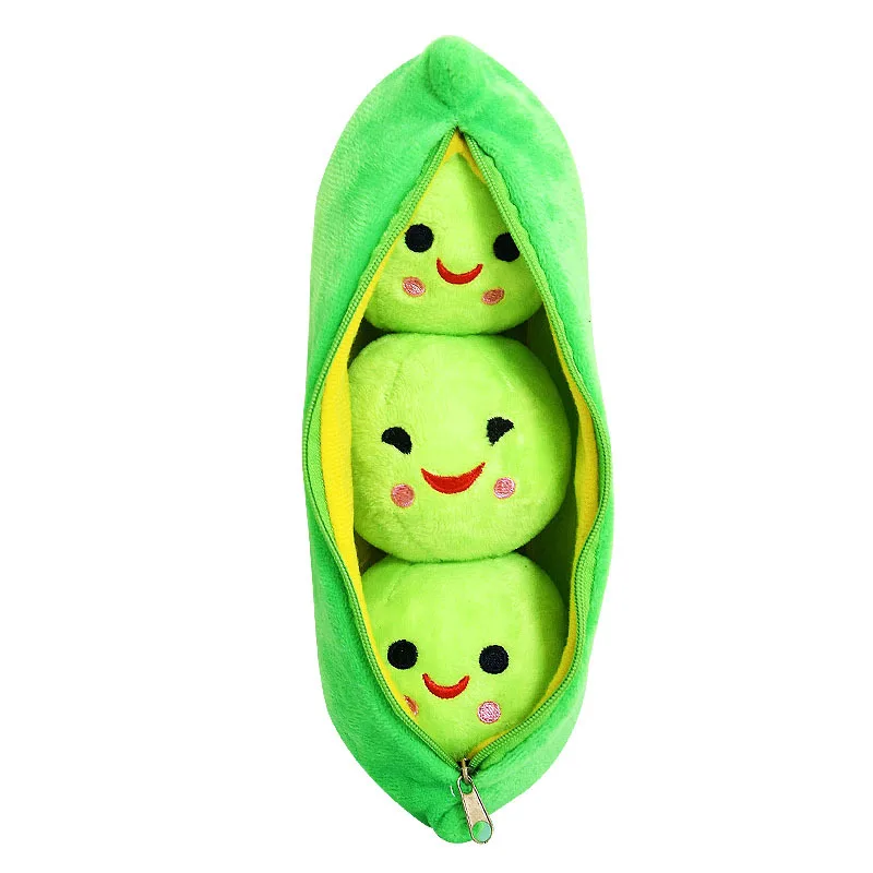 Creative Cute Pea Pillow Yellow Bean Green Bean Expression Plush Doll Children's Funny Doll