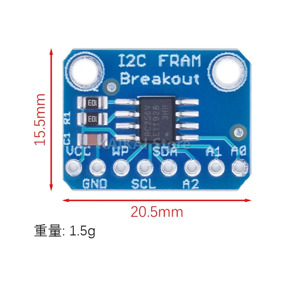 MB85RC256V Memory IC 32KB Development Tools I2C Non-Volatile FRAM Breakout Board Module for IoT Sensor Devices