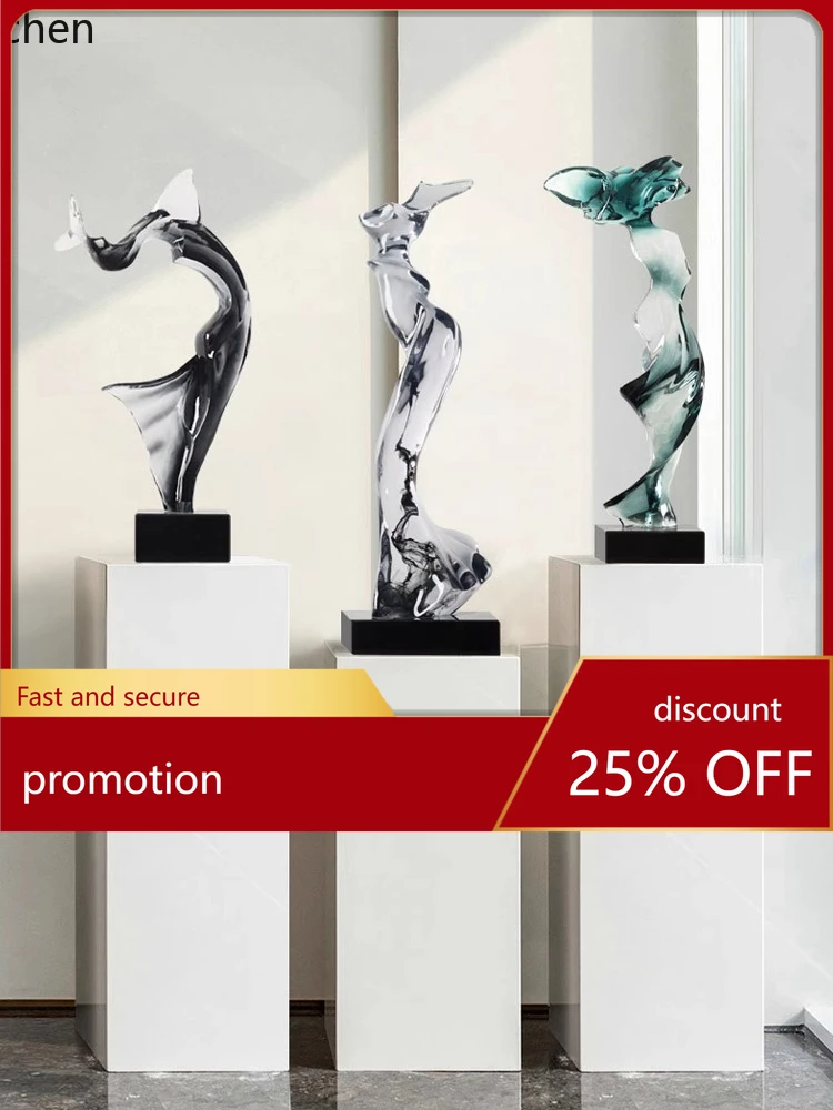 HT  Transparent Resin Sculpture Crafts Niche Decorations Entrance Floor Art Ornaments