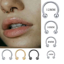1 PC 316L Stainless Steel Nose Ring 14G 16G Nose Piercings Helix Ear Piercing Women Men Septum Rings Body Piercing Jewelry