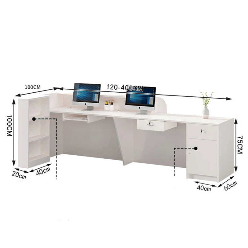 customized Versatile Bar Counter Glamour Simple Professional Classic Reception Desk Commercial Modern Mostrador Office Furniture