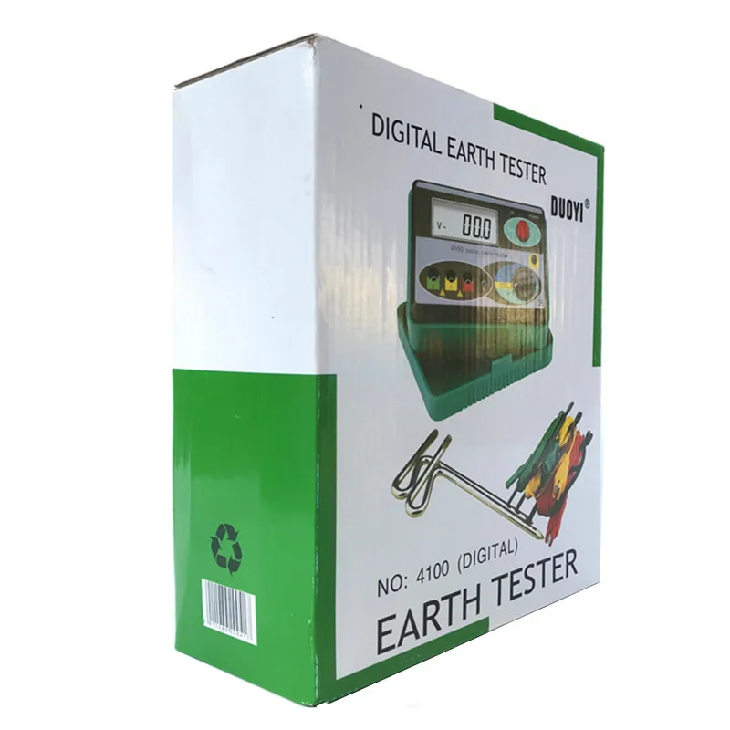 Resistance Tester DY4100 Digital Earth Tester Ground Resistance Instrument Megohmmeter 0-2000 Ohm Higher Accuracy Meter