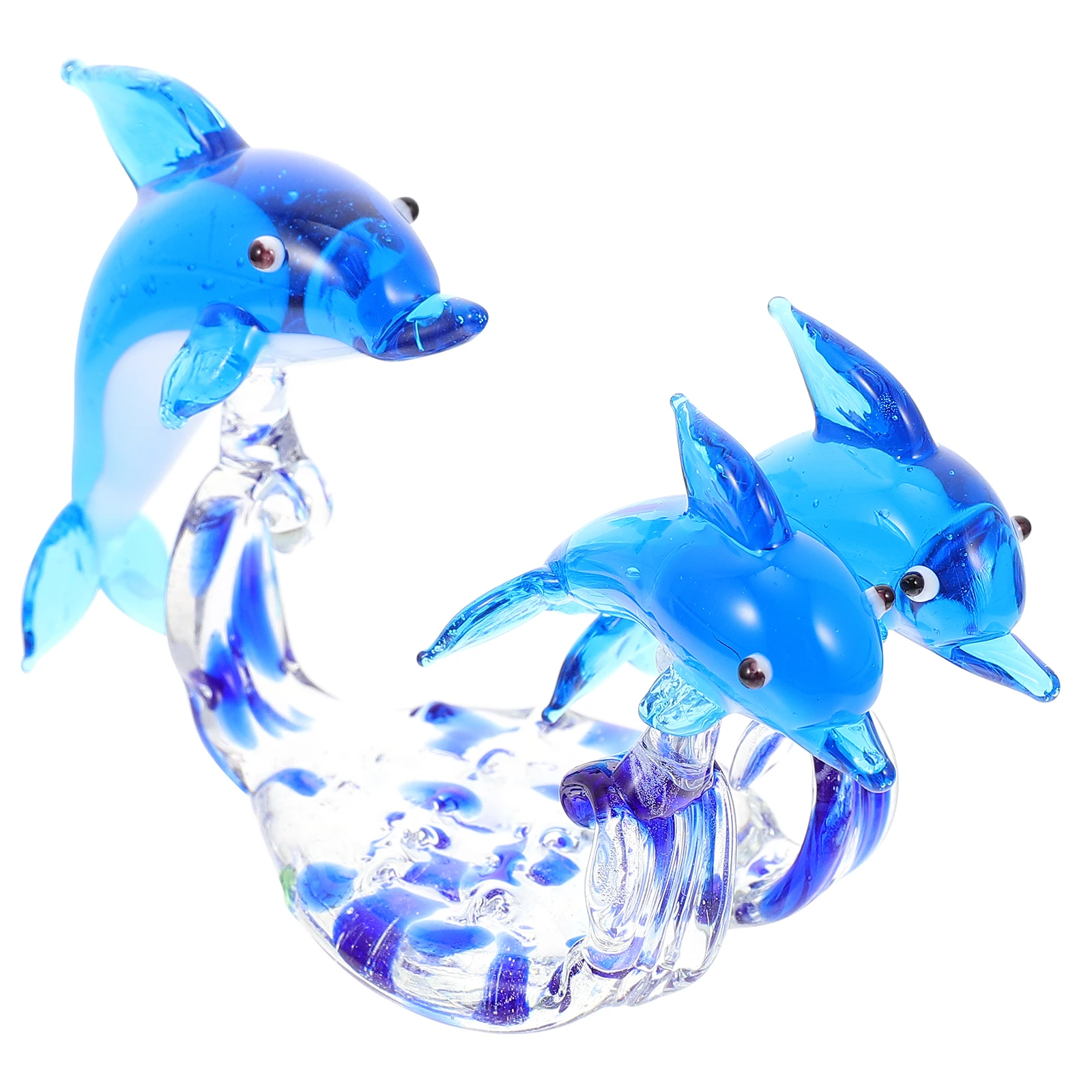 

Delicate Little Dolphin Desktop Glass Ornament Beautiful Crystal Craft Decor Home Office Glass Dolphin Decor