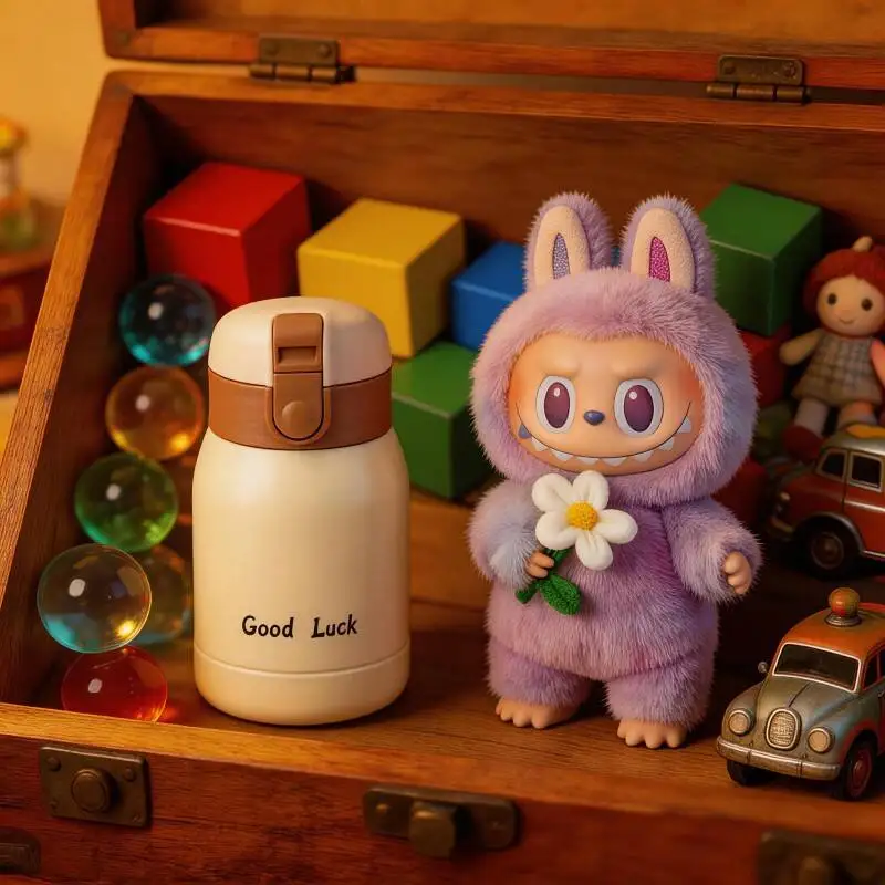 

POP MART THE MONSTERS Forward High Energy Series LABUBU Doll Short Trip Vacuum Cup Mini Thermos Flask Weekend Outing