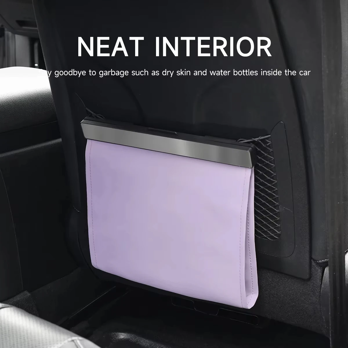 New Car Trash Bag – Premium PU Leather, Magnetic Buckle Design, Waterproof Vehicle Garbage Bin