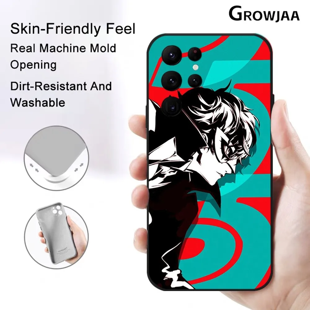 P-Persona 5 Anime Phone Case for Samsung Galaxy S24 Ultra S22 S23 Ultra S21 S20 Protective Silicone Funda