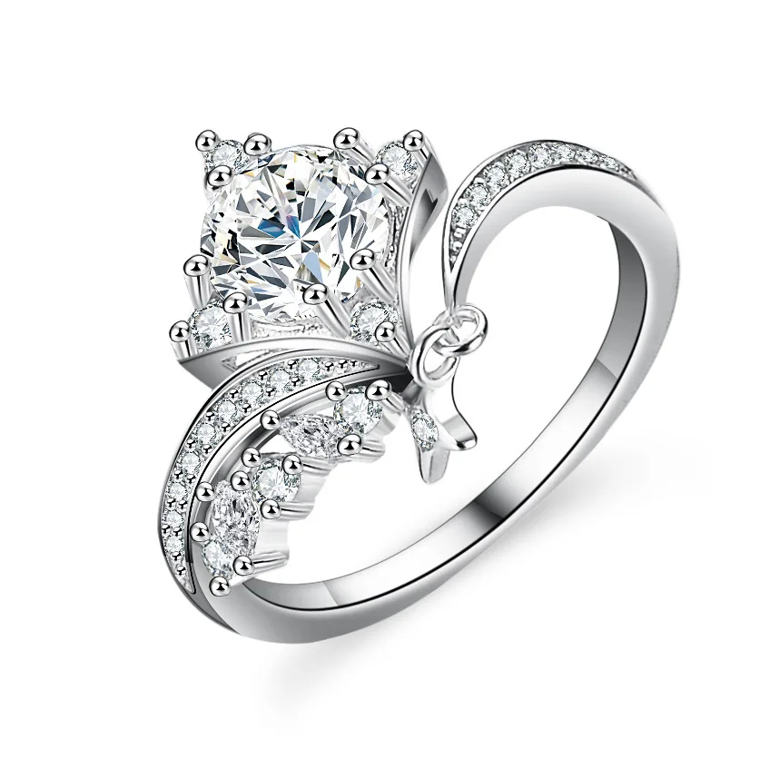 

Classic Four Claw 18K Gold Set with Moissanite Ring, Rising Star Ring, Pigeon Egg Platinum PT950 Diamond Jewelry