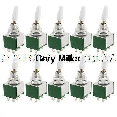10 Pcs 2A AC 250V ON/ON 2 Way Latching Miniature Toggle Switches 6 Pins DPDT