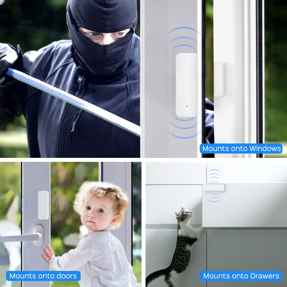 A93PHOT! TUYA Zigbee 3.0 Smart Window Door Sensor Zigbee 3.0 Wireless Connection Multifunction For Smart Echo Hub Smartlife App