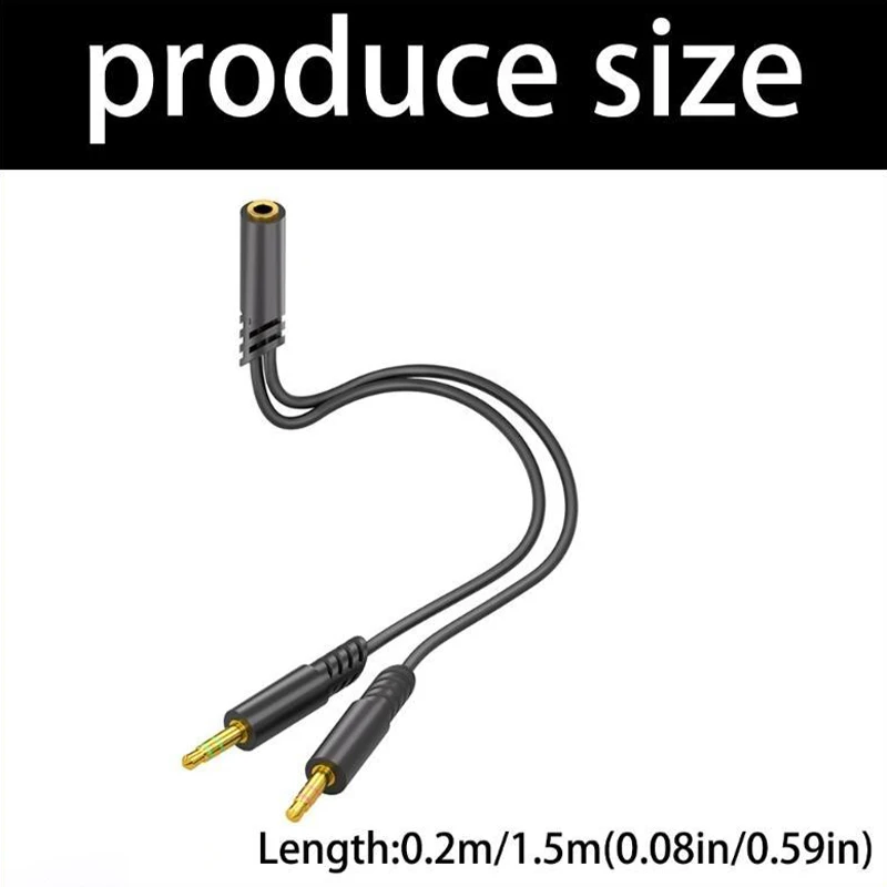 Headphone Splitter 2 In 1 Dual Jack Adapter for Microphone Music Broad Compatibility for Gaming Streaming Family Sharing