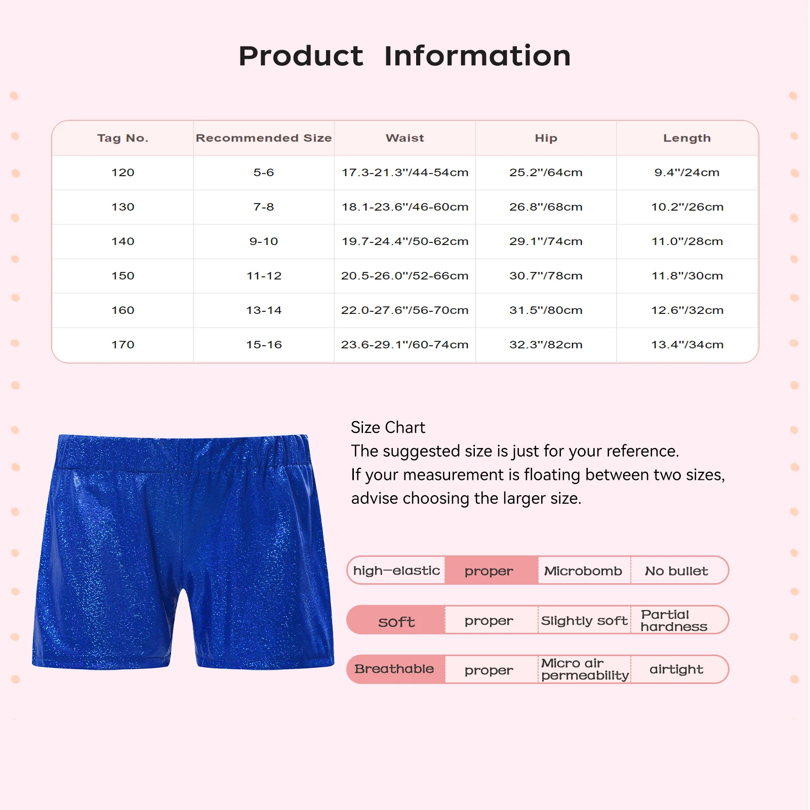 Kids Girls Metallic Shiny Shorts Bottoms Elastic Waist Shorts for Gymnastic Ballet Dancewear Yoga Sport Cheerleading Performance