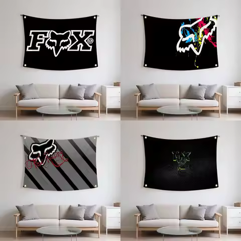 F-FOXs-Logo-Racing Flags Room Decor Outdoor Decors Personalized Items Flags For Bedrooms Home Funny