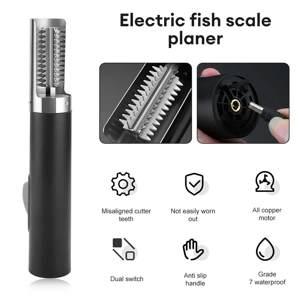 Portable Wireless Electric Fish Scale Remover Waterproof 3000mAh USB Rechargeable Fish Scale Remover Scraper Seafood Tools