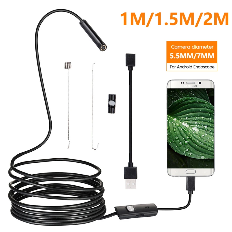 

5.5mm Endoscope Mini Camera for Android Micro USB Type C Borescope IP67 Waterproof LED Car Inspection for Xiaomi Sumsang Huawei