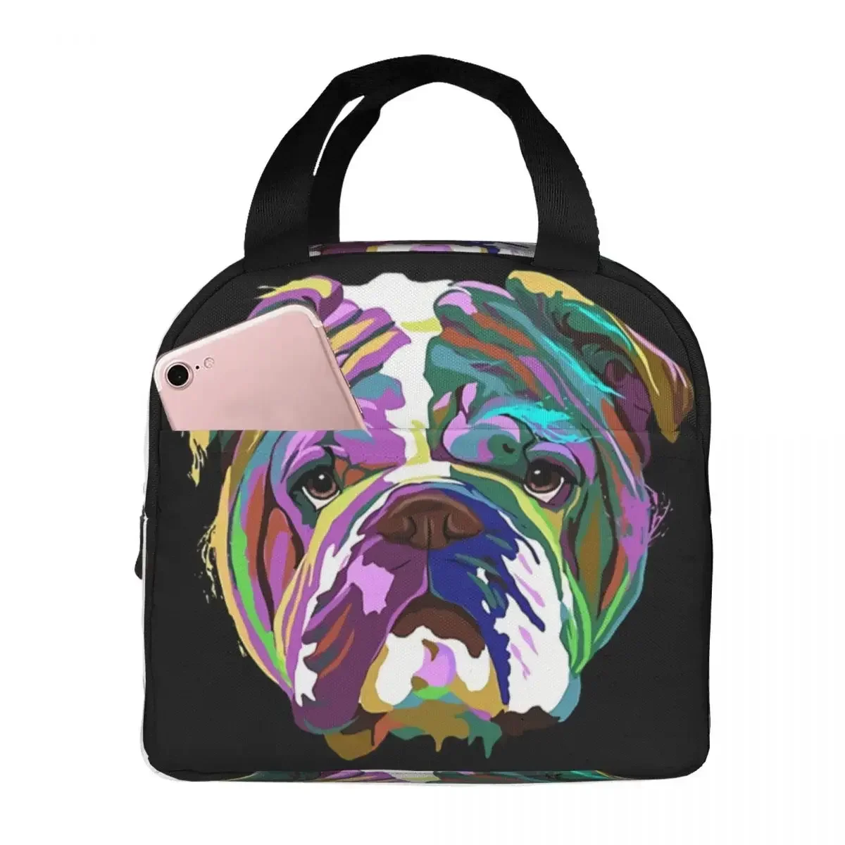 English Splash Insulated Lunch Bag French Bulldog Pet Women Kids Cooler  Thermal Portable  Box Ice Pack Tote