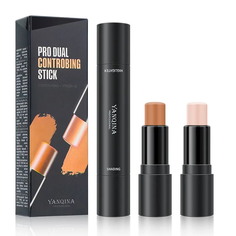 Double-ended contour pen highlighter shadow pen concealer