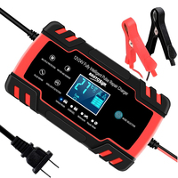 For 2023  12V/8A 24V/4A Automatic Smart Car Battery Charger/Maintainer with LCD Display Pulse Repair Charger Pack for Car Lawn