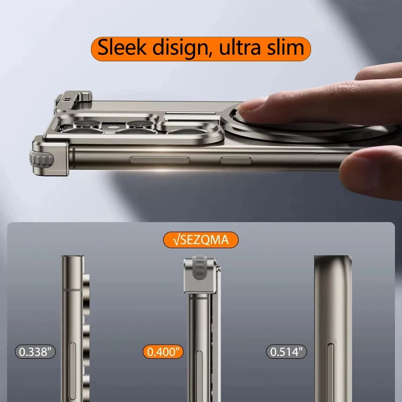 حافظة لهاتف سامسونج جالاكسي S23 S24 S25 Ultra Plus MagSafe غطاء ممتص للصدمات بإطار من سبائك الألومنيوم