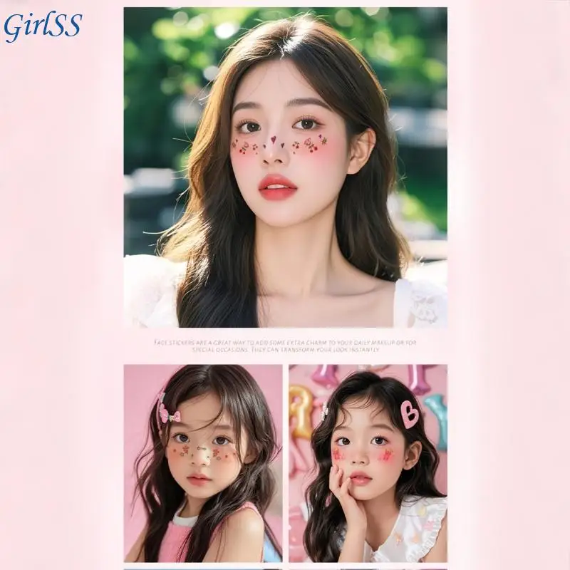 ملصقات وشم الوجه المؤقتة لمكياج الوجه لمكياج مهرجان الموسيقى T4MB