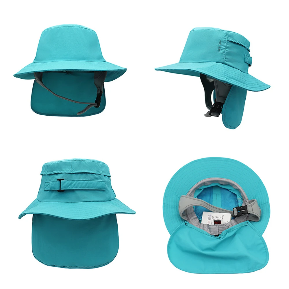 Hat Surfing Women Men Summer Beach Accessory Neck Flap Sun Protection Big Brim Breathable Cap For Holiday Outdoor Sport Fishing