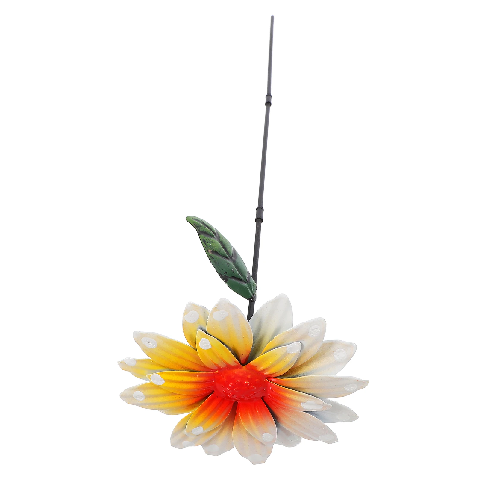 

Painted Simulated Sunflower Patio Decorations Outdoor Iron Garden Solar Stake Yard Stakes