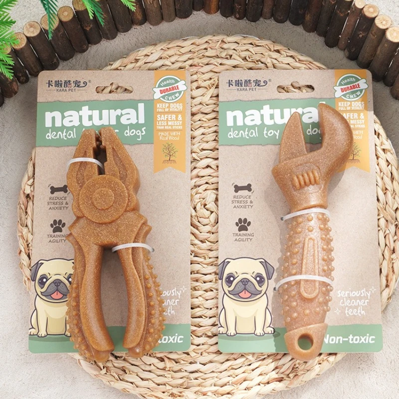 Hundespielzeug Selbsthöhung Antiboredom Holz Kunststoff Backenzahnstab Bissfeste Zahnreinigung Haustierspielzeug für mittelgroße und große Hunde – Detail 2