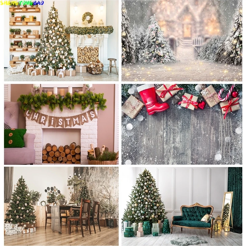 

Christmas Theme Photography Background Snowman Christmas tree Children Portrait Backdrops For Photo Studio PropsZLDT-26