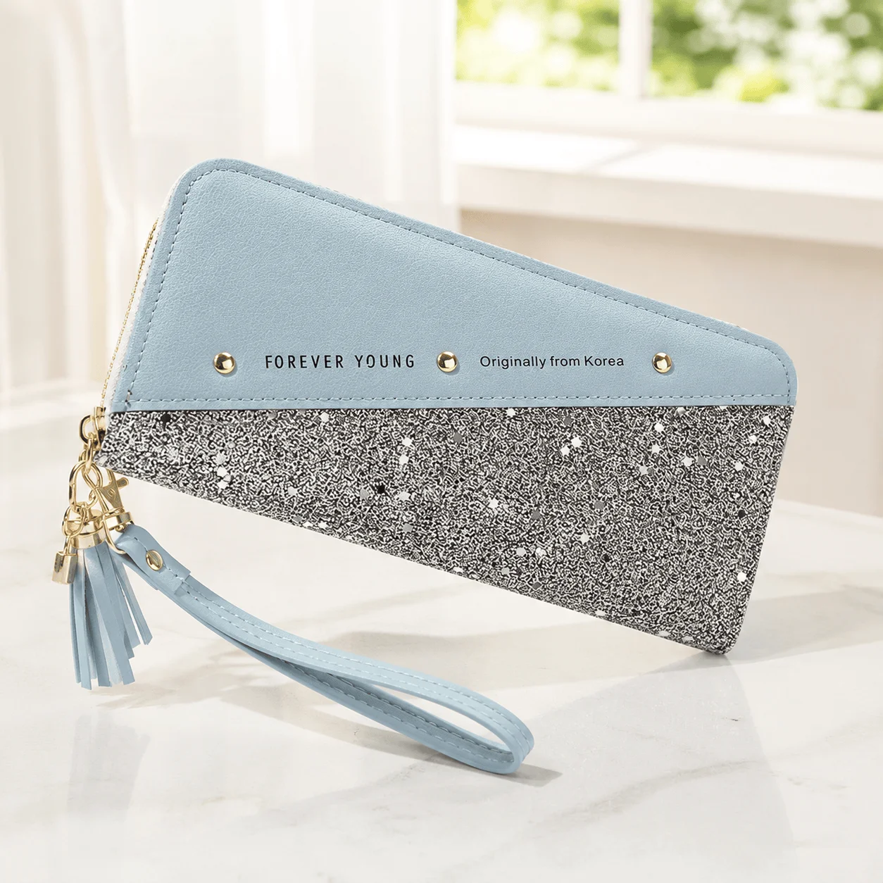 Phone Accessories For Teens - Damen-Geldbörse im koreanischen Stil, Patchwork-Clutch mit