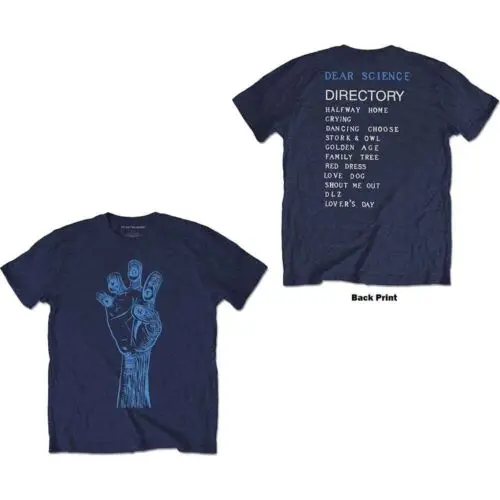 Tv On The Radio Brushstroke Hand T-Shirt Blue New