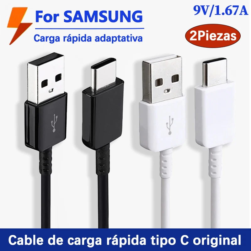 Cable Samsung tipo C Original USB C Cable de datos de línea de carga rápida para Galaxy A03 A10 A20 A30 A31 A32 A50 A51 M21 Tab A9 Plus S10e