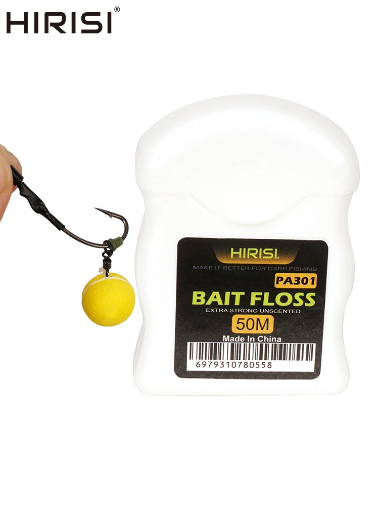Hirisi 1 Stück 50m Karpfenangelköder-Flossgriffe Boilie-Halter für Chod Hair, Ronnie Rig, Method Feeder Terminal Tackle Zubehör