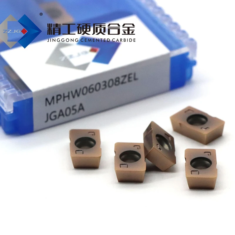 10pcs MPHW MPHW060308 ZEL MPHW060308ZEL JGA05A CNC Lathe Tools Polish Mill V type ASPV Square end mill Carbide Milling Inserts