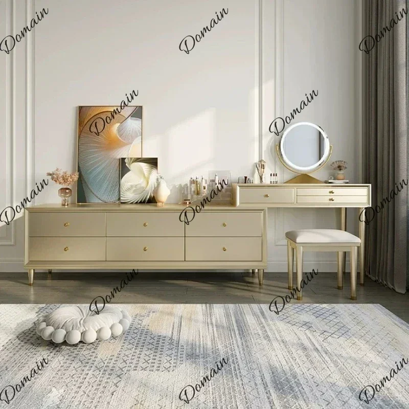 BXX Home Bedroom Light Luxury Dresser Chest Modern Dressing Table Stool Mirror Set Makeup Vanity Toiletries Tables Desks Furnitu