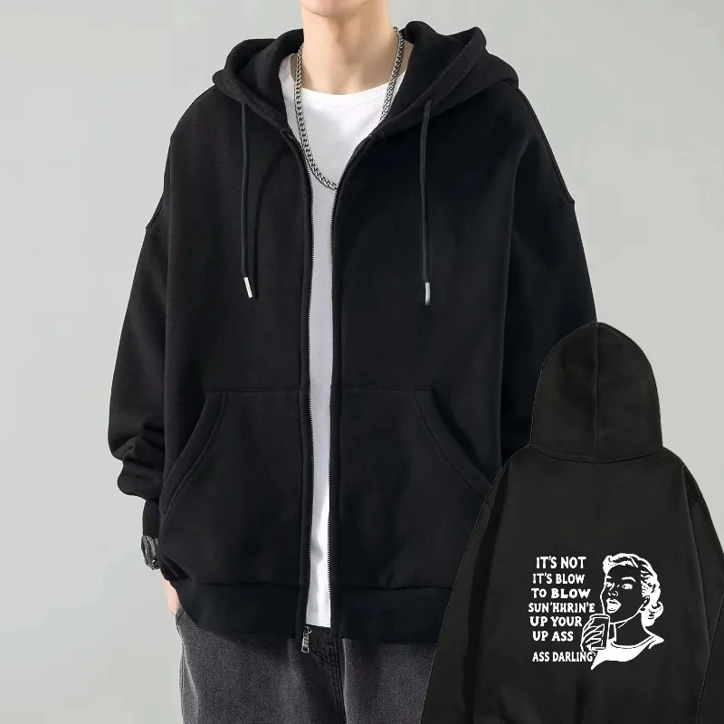 

Мужская куртка с капюшоном, черная, с принтом «Это не мою болезни, я задница, лицо», уличная одежда с графическим рисунком, повседневная одежда для повседневной одежды и ур