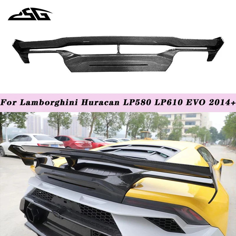 

For Lamborghini Huracan LP580 LP610 EVO 2014+ Carbon Fiber Rear Trunk Lid Duck Spoiler Tail Wing Splitter Auto Parts Body Kits