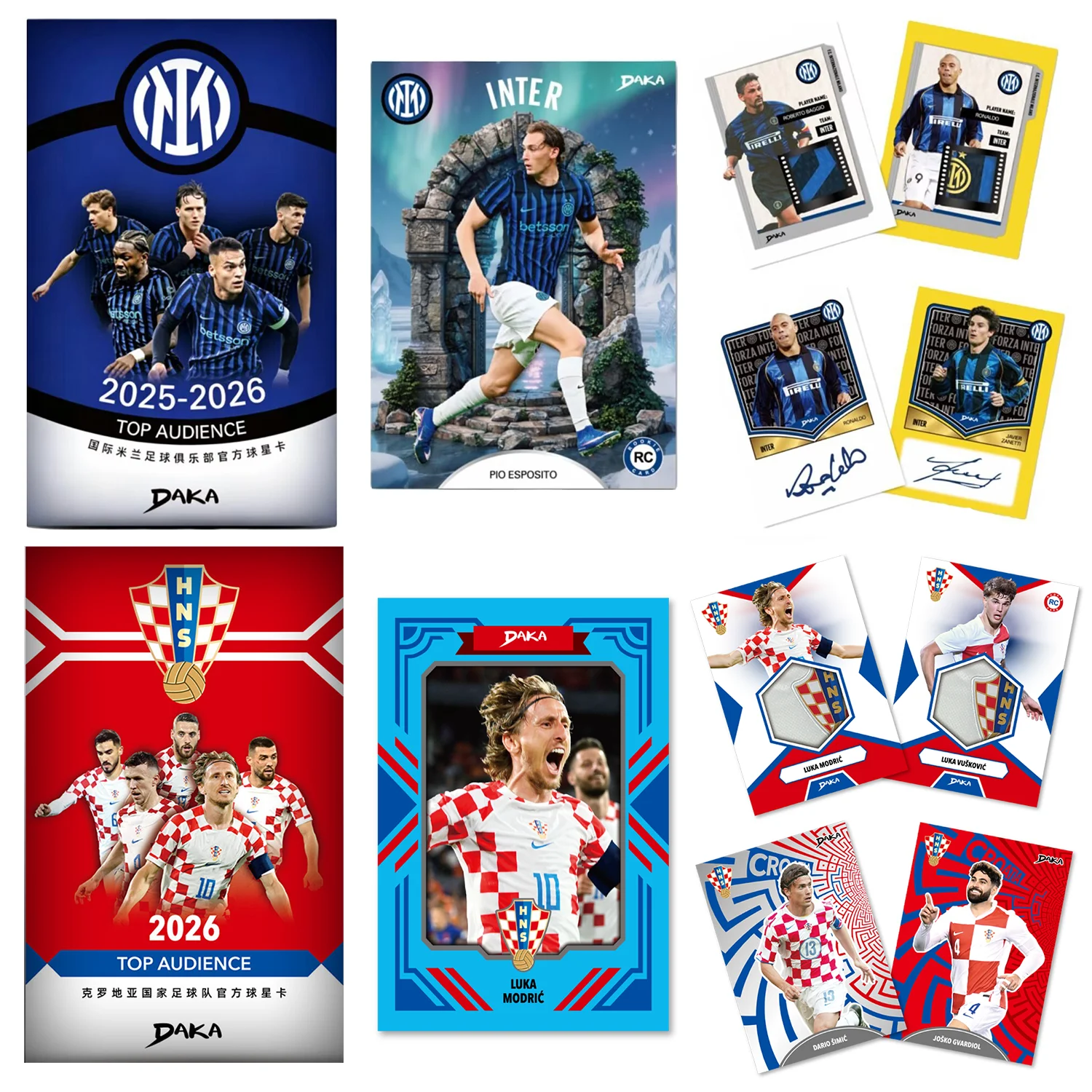 2025-2026 Top Audience F.C. Cartões Colecionáveis Oficiais do Inter de Milão - Seleção Croata - Modrić Pio Esposito - Estrela do Futebol - Caixa Oficial