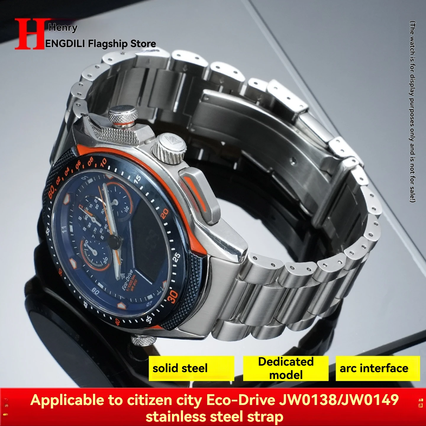 Curved interface strap For Citizen Photokinetics JW0138/JW0139 JW0149-10L/JW0148-12L stainless steel watch band 22mm