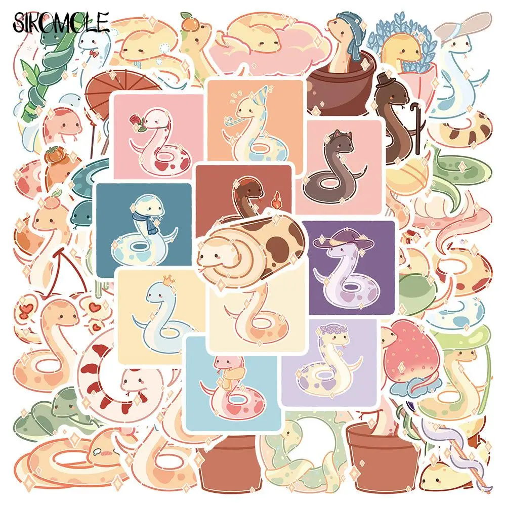 10/30/50PCS Cartoon Cute Small Snake Stickers Animals Kawaii DIY Car Skateboard Laptop Motor Graffiti Sticker Decals Kid Toys F5