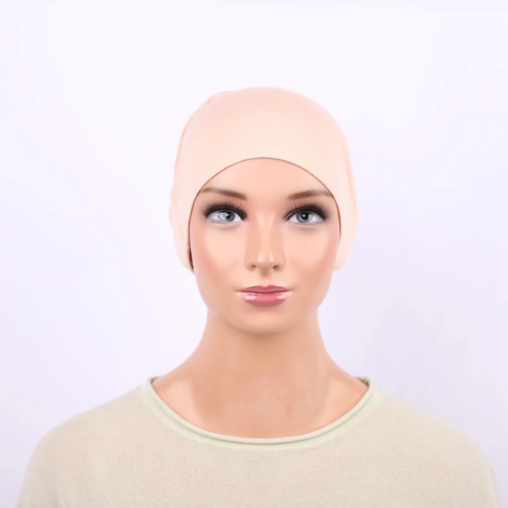 RIMAIRE Cotton Inner Hijab Basic Hat Style Hijabs for Women Elastic and Comfortable Pure Color Turban Breathable Headscarf
