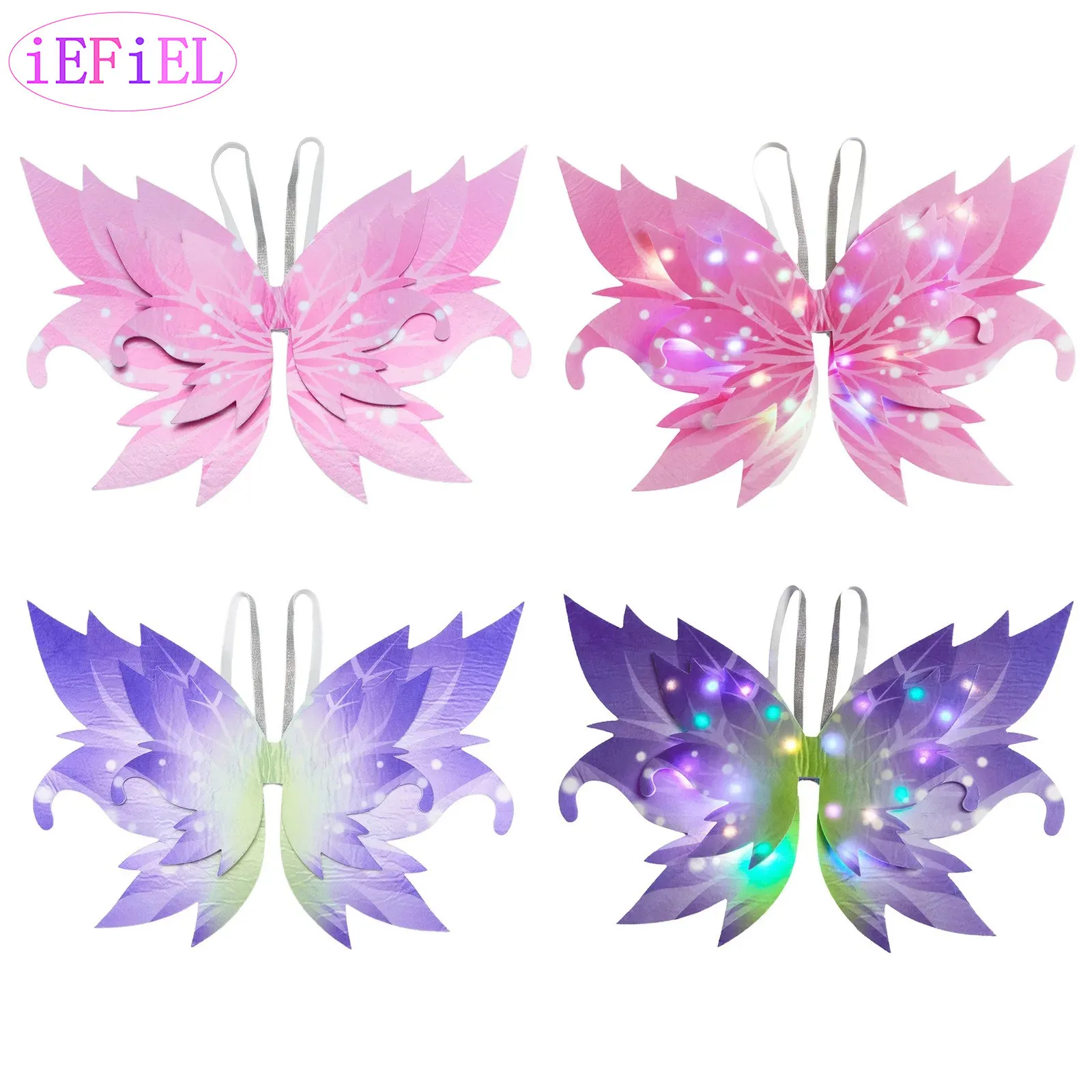 

Children Butterfly Wings LED Light Up Fairy Angel Wings with Elastic Shoulder Straps Stage Performance Accessory