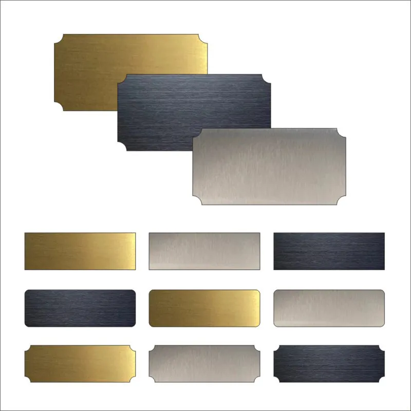 10Pcs Blank Name Plates Engraved Metal Name Stainless Steel Nameplate with Adhesive Molding Sponge Adhesive0.8mm Thickness