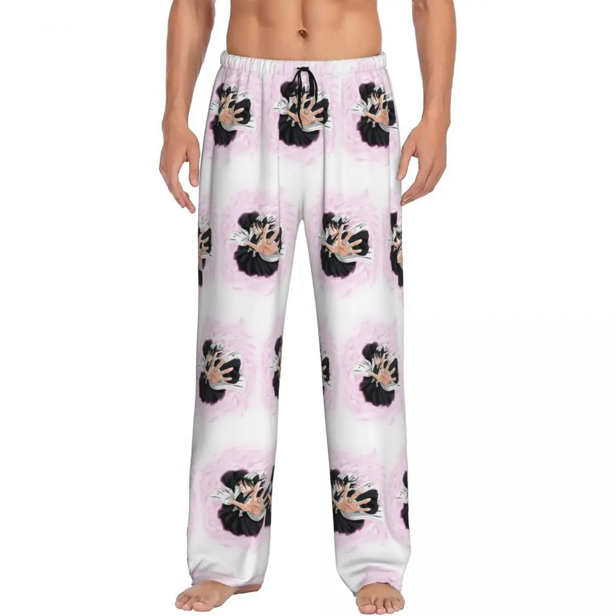 

Изготовленные на заказ пижамные штаны в стиле аниме Bleach для мужчин, одежда для сна на шнурке, низ с карманами